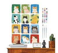 CGACCSD Pittura Di Numeri Cani Animali | Kit Pittura Per Numeri Gatti Con Pennelli | Set Di Strumenti D'Arte Per Il Ringraziamento Camera Da | Compleanno Casa Camera Da Scuola