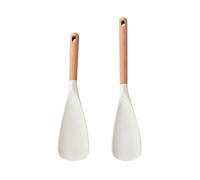 CGACCSD Spatola in silicone | 2 pezzi spatola antiaderente con manico in legno - paletta da cucina e paletta - per la casa appartamento barbecue cuoco pancake arrosto cottura
