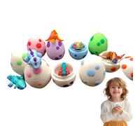 CGACCSD Uova | 6 pezzi piccoli di drago figure Fingertoy, simpatici giocattoli da collezione con decorazione antistress per bambini, compleanno, Pasqua, idea regalo