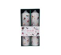 CGB Giftware Candele dell'Avvento Christmas Deck The Hall Pillar, confezione da 2, conto alla rovescia per Natale, numerate da 1 a 25, confezione regalo, gamma Joy to The World, GB05810