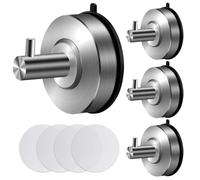 CGBE 4 Pezzi Ganci Ventosa Bagno, Ganci a Ventosa Super Resistenti Senza Foratura in Acciaio Inox 304, Carico 5KG, Porta Asciugamani con Ventosa Impermeabile e Riutilizzabile per Bagno Cucina