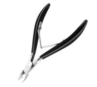 CGBE Tronchesino Cuticole Professionale: Taglia Cuticole Affilate in Acciaio Inossidabile - Impugnatura Antiscivolo - Molla Singola - Pinza per Cuticole per Rimuovere Pelle Morta e Cuticole - Nero