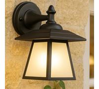 CGC Lighting Aplique de exterior para exterior, estilo farol tradicional, toro E27 (no incluido) (Nero Opal)
