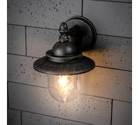 CGC Lighting applique da esterno Lanterna decorativa da giardino con vite standard E27, per portico (Bronzo antico)