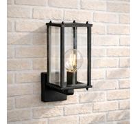 CGC Lighting applique da parete esterna lanterna in vetro smussato portico interno (nero 3)