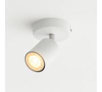 CGC Lighting Faretti da Soffitto Orientabili, GU10 Faretti LED da Soffitto, Moderna Plafoniera LED Faretti 1 Luce, Faretto da Parete Interno per Barra, Cameretta, Cucina, Senza Lampadina (Bianco)