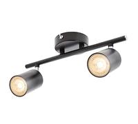 CGC Lighting Faretti da Soffitto Orientabili, GU10 Faretti LED da Soffitto, Moderna Plafoniera LED Faretti 2 Luce, Faretto da Parete Interno per Barra, Cameretta, Cucina, Senza Lampadina (Nero)