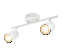 CGC Lighting Faretti da Soffitto Orientabili, GU10 Faretti LED da Soffitto, Moderna Plafoniera LED Faretti 2 Luce, Faretto da Parete Interno per Barra, Cameretta, Cucina, Senza Lampadina (Bianco)