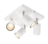 CGC Lighting Faretti da Soffitto Orientabili, GU10 Faretti LED da Soffitto, Moderna Plafoniera LED Faretti 4 Luce, Faretto da Parete Interno per Barra, Cameretta, Cucina, Senza Lampadina (Blanco)