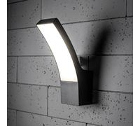 CGC Lighting Lampada da parete da esterno a LED 4000 K, bianco naturale, diffusore LED opale integrato, illuminazione impermeabile (nero)
