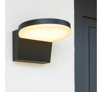 CGC Lighting Lampada da parete esterna a LED 4000 K, bianco naturale, illuminazione a LED integrata impermeabile (nero rotondo)