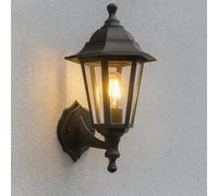 CGC Lighting Lampada da parete per esterni da esterno, nera, tradizionale, lampadina E27 (non inclusa) (Nero)