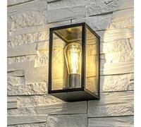 CGC Lighting Lampada da parete per esterni Illuminazione e diffusore trasparente IP44 E27 (Nero 2)