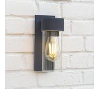 CGC Lighting Lampada da parete per esterni Illuminazione Grigio Scuro E27 Lanterna LED Diffusore Trasparente IP54