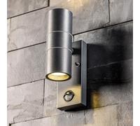 CGC Lighting Lampada da parete per esterni, IP44 con sensore di movimento PIR GU10 su e giù (grigio)