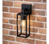 CGC Lighting Lampada da Parete per Esterno Colore Nero, Lanterna da Giardino, Tradizionale, Lampadina E27 (Nero verso il basso)