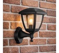 CGC Lighting Lanterna da parete per esterni con diffusore trasparente IP44 policarbonato Coastal Large Nero E27 (Nero 2)