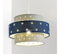 CGC Lighting Paralume da soffitto, per cameretta, sala giochi, installazione semplice, non elettrica, motivo stella, paralumi (Blu grigio)