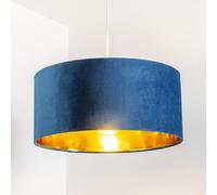CGC Lighting Paralume grande per lampada da soffitto, lusso, velluto, 45 cm, camera da letto, soggiorno (Blu)