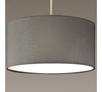 CGC Lighting Paralume Paralumi in tessuto Lampada da tavolo a sospensione a tamburo con diffusore inferiore bianco opalino massiccio, camera da letto, sala da pranzo 30cm (Grigio)