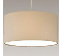 CGC Lighting Paralume Paralumi in tessuto Lampada da tavolo a sospensione a tamburo con diffusore inferiore bianco opalino massiccio, camera da letto, sala da pranzo 30cm (Crema)