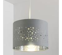 CGC Lighting Paralume per bambini, cameretta, sala giochi, design a stella, installazione semplice, non elettrico, paralumi (Grigio)