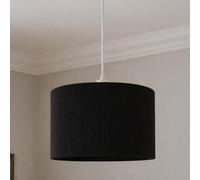 CGC - Paralume moderno in velluto, 30 cm, per lampada da tavolo, camera da letto, sala da pranzo e salotto (velluto a coste nero)