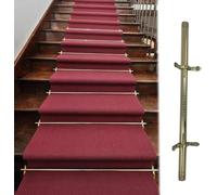 CGCSYZ Asta per Moquette per Scale, Profilo per Moquette per Scale Interne, residenziale, Asta per Moquette con gradini in Galleria, Kit per Asta per Scale in Ottone （1pcs-95cm/37.4in/3.1ft）