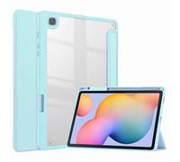 CGCSYZ Case for Samsung Galaxy Tab A8 10.5 inch (SM-X200/X205) 2021 Tablet with S Pen Holder, Multi-Angle Viewing Acrylic Back Cover with Pocket Auto Wake/Sleep,Green (Blue)
