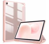 CGCSYZ Case for Samsung Galaxy Tab S9 11-inch with S Pen Holder, Clear Transparent PC Back, Shockproof Tri-Fold Stand Tablet Cover, Auto Wake/Sleep,Dark Green (Rose Gold)