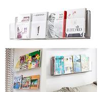 CGCSYZ Supporto da Parete per riviste in Acrilico, espositore Trasparente per brochure Commerciali/Porta giornali, per Ufficio, casa, Biblioteca （120cm(47 1/4")）
