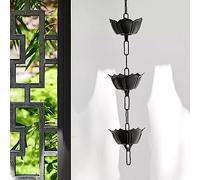 cgdTUxdh catena pluviale, Grondaia da giardino di ville in rame, collettore pioggia per drenaggio grondaie esterne, campanello decorativo per(240cm (8ft))