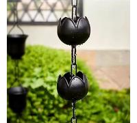 cgdTUxdh catena pluviale, Rame per grondaie esterne, pluviali, campanello decorativo a forma di petali, catena guida per l'acqua piovana regolabile(200cm (78 3/4"))
