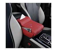 CGDXG Console Centrale Auto Cuscino per Alfa Romeo Brera Spider GT 145 146 147 155,Cuscino per Bracciolo Auto in Pelle PU Pad con Borsa portaoggetti,Protezione Console per Auto,Red