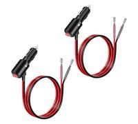 CGEAMDY 2 Pezzi Cavo Di Prolunga per Accendisigari Dell'auto, Spina Accendisigari 12V Maschio, Spinotto Presa Accendisigaro Maschio Spina Con LED Interruttore per Caravan SUV Frigo(14AWG)
