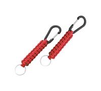CGEAMDY 2 Pezzi Portachiavi in Paracord, Portachiavi Paracord con Moschettone, Portachiavi Moschettone Paracord Corda, Moschettone Fibbia in Intrecciato, per Chiavi Campeggio(Rosso Grande)