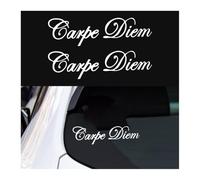 CGEAMDY 2 Pizzi Adesivi Styling Art Auto Sticker Decalcomania Creativa, Adesivi Auto Carpe Diem, Carpe Diem Lettere Design Auto Adesivo, Accessori Decorativi Esterni Universali Autos, Moto(Bianco)