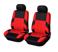 CGEAMDY 2 Posti Deluxe Coprisedili Auto, Universale Auto Sedile Protezione Del Rilievo, Sedili Auto Compatibile Con Airbag, Impermeabili on Grani in Rilievo,Per Berlina Furgone Camion(Rosso)