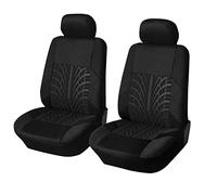 CGEAMDY 2 Posti Deluxe Coprisedili Auto, Universale Auto Sedile Protezione Del Rilievo, Sedili Auto Compatibile Con Airbag, Impermeabili on Grani in Rilievo,Per Berlina Furgone Camion(Nero)
