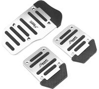 CGEAMDY 3PCS Copripedali Antiscivolo per Auto Pedali, Pedaliera Auto in Metallo per Freni, Frizione E Accelerazione, Pedaliera Di Benvenuto Universale Antiscivolo per Trasmissione Manuale(Argento)