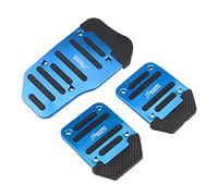 CGEAMDY 3PCS Copripedali Antiscivolo per Auto Pedali, Pedaliera Auto in Metallo per Freni, Frizione E Accelerazione, Pedaliera Di Benvenuto Universale Antiscivolo per Trasmissione Manuale(Blu)