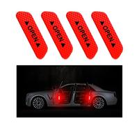 CGEAMDY 4 PCS Adesivi Riflettenti per Porta Dell'auto di Sicurezza, Auto Porta Aperto Segno Notte visibilità Riflettente Adesivo, Universal Nastro di Sicurezza Avviso Adesivo Decorazione（Rosso）