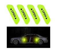 CGEAMDY 4 PCS Adesivi Riflettenti per Porta Dell'auto di Sicurezza, Auto Porta Aperto Segno Notte visibilità Riflettente Adesivo, Universal Nastro di Sicurezza Avviso Adesivo Decorazione（Verde）