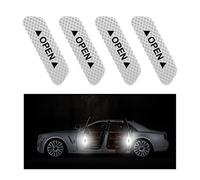 CGEAMDY 4 PCS Adesivi Riflettenti per Porta Dell'auto di Sicurezza, Auto Porta Aperto Segno Notte visibilità Riflettente Adesivo, Universal Nastro di Sicurezza Avviso Adesivo Decorazione（Argento）