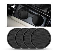 CGEAMDY 4 Pezzi Sottobicchieri da Auto Universale, PVC Spesso Sottobicchieri per Auto, Portabicchieri Inserto Sottobicchieri, Universali Car Coaster per Portabicchieri Portabicchieri(Nero)
