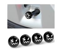 CGEAMDY 4 Pezzi Tappis Valvola Rame Pneumatici, Tappini Tappi Pneumatici Auto Universal, Tappi Valvola Tappis Polvere Per Auto, Tappi Antipolvere Pneumatici Universale Auto SUV Moto(Bullo Nero)