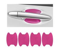CGEAMDY 4PCS Adesivi Esterni per Auto, Pellicola Protettiva in Fibra di Carbonio per Le Maniglie delle Porte dell'auto, Adesivo Anti-Frizione, Universale per la Maggior Parte dei Veicoli (Rosa)