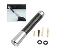 CGEAMDY Antenna per Auto in Lega Di Alluminio, Antenna Di Sostituzione Del Tetto Dell'asta Corta Dell'automobile, Vite in Fibra Di Carbonio Radio Breve Antenna per La Modifica Dell'auto(Argento)