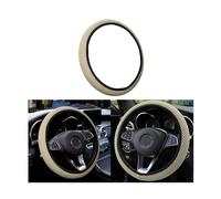 CGEAMDY Coprivolante Auto Universale Diametro 37-38 cm, Coprivolante Elastica del Volante, Microfibra Traspirante in Seta Ghiaccio, Calda in Inverno e Fresca in Rstate, Antiscivolo (Beige)