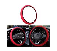 CGEAMDY Coprivolante Auto Universale Diametro 37-38 cm, Coprivolante Elastica del Volante, Microfibra Traspirante in Seta Ghiaccio, Calda in Inverno e Fresca in Rstate, Antiscivolo (Rosso)